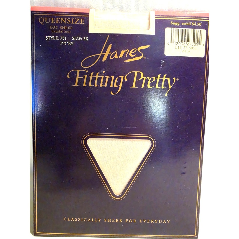 Hanes Queensize Fitting Pretty Day Sheer Sandalfoot Ivory 3X